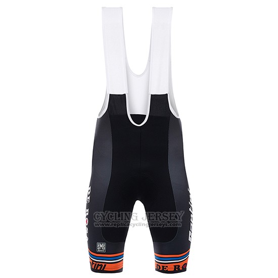 2017 Cycling Jersey De Pink Santini Black and Orange Short Sleeve and Bib Short